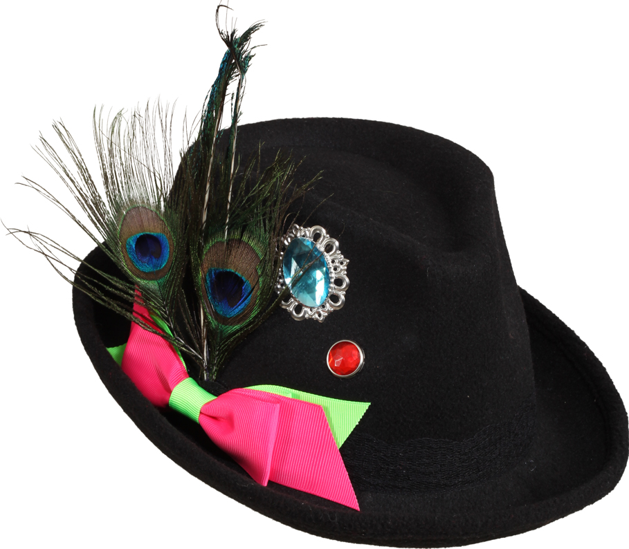 Bayernhut mit Federschmuck, schwarz 