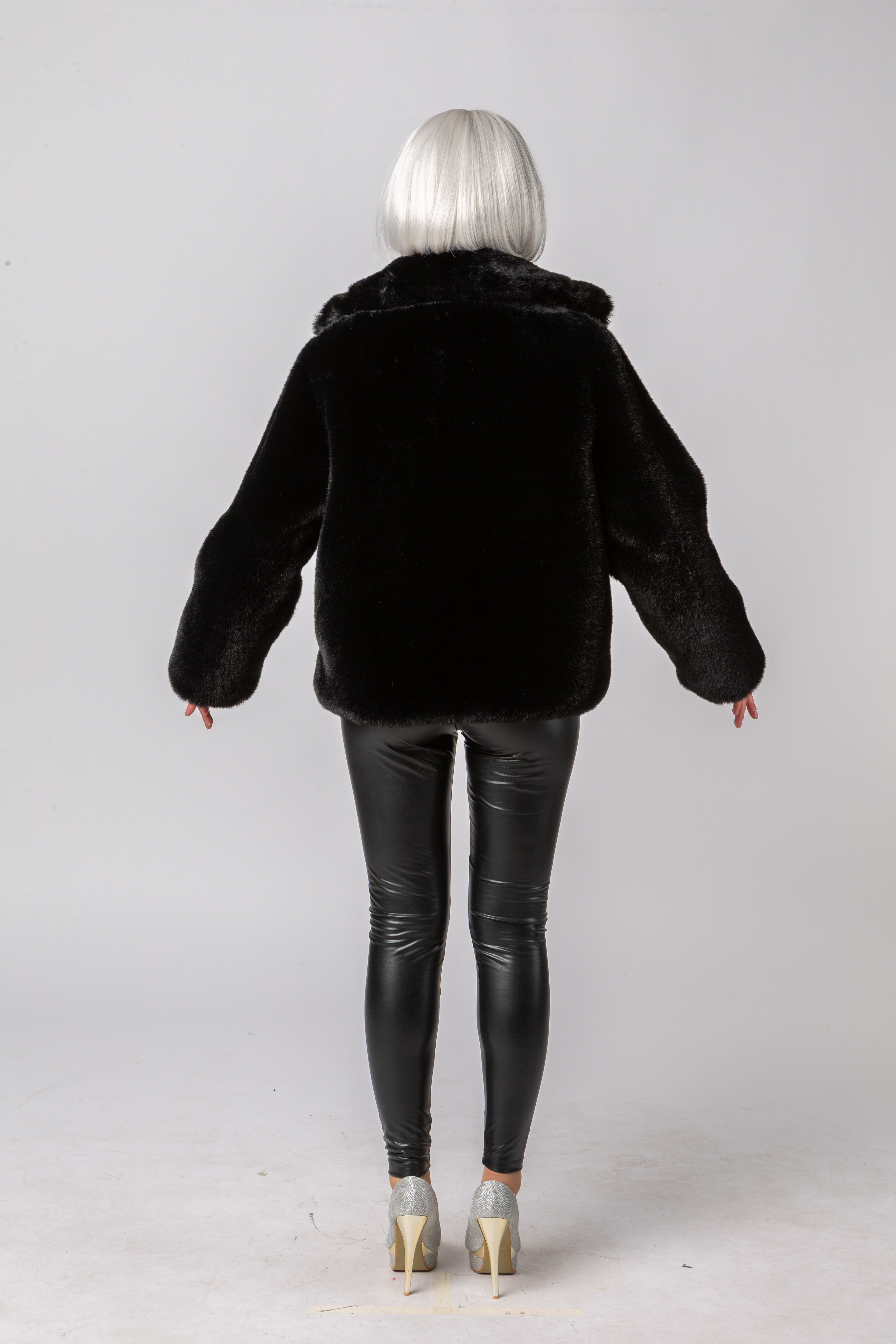 Plüschjacke, schwarz Plüschjacke, schwarz
