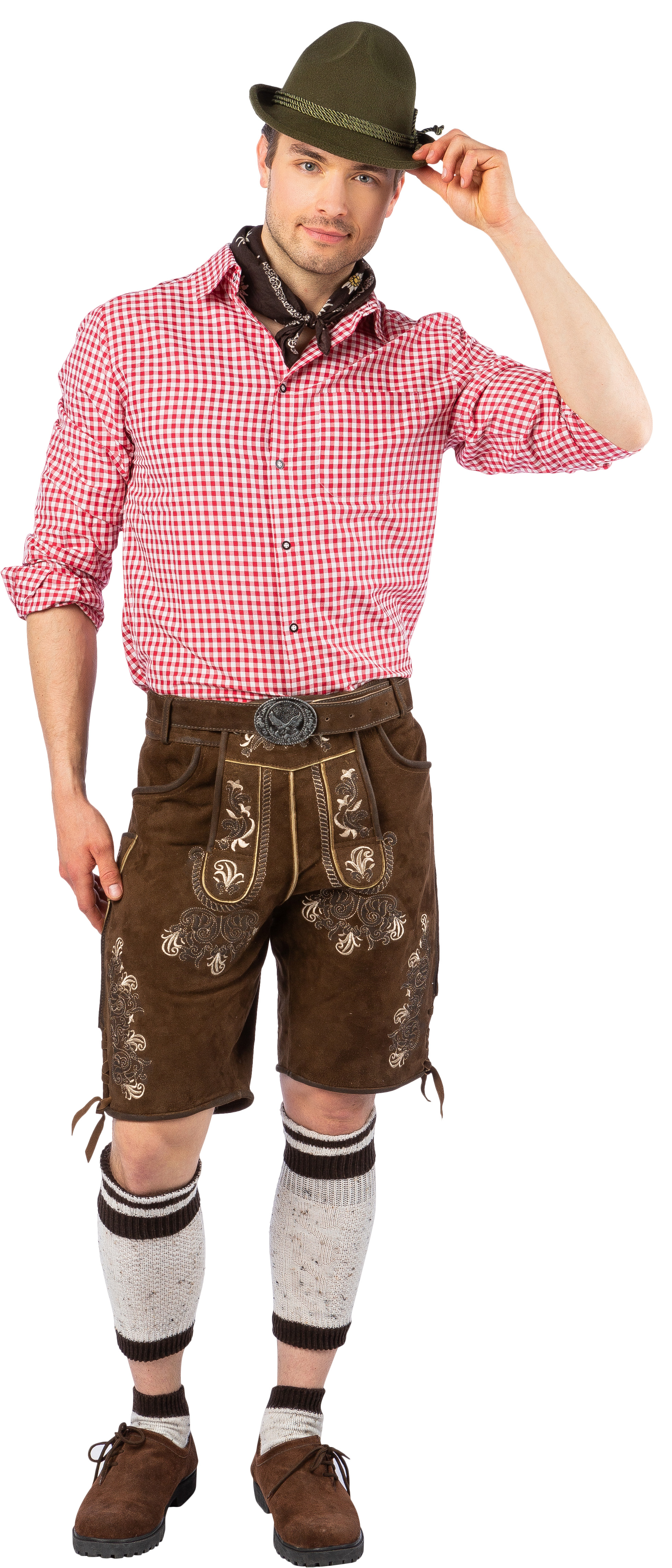 Lederhose kurz, dunkelbraun antik Lederhose kurz, dunkelbraun antik
