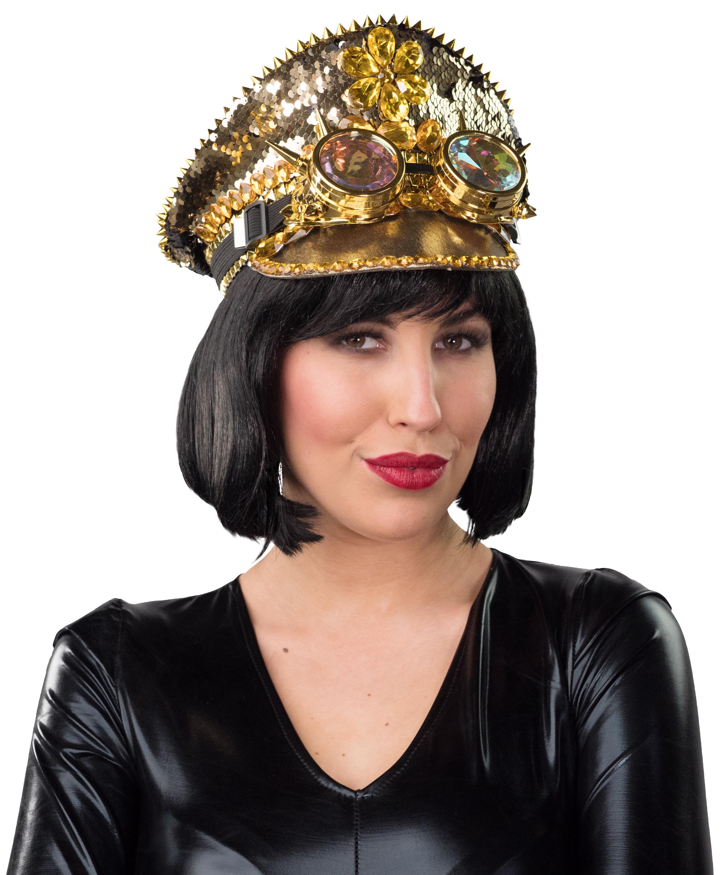 Schirmmütze Pailletten, gold Schirmmütze Pailletten, gold