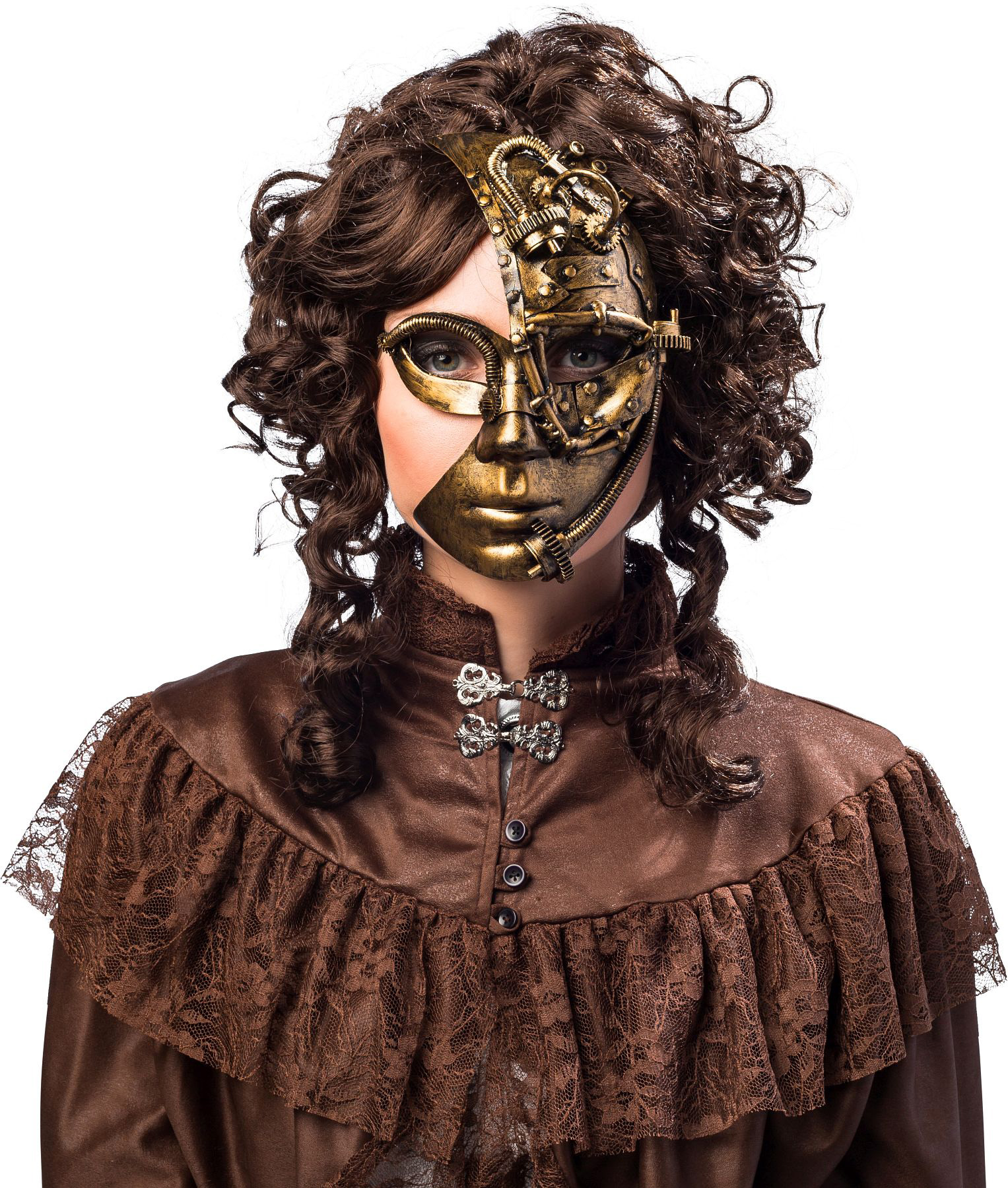 Steampunk Halbmaske, bronze