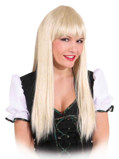 Langhaar-Ponyperücke glatt, blond