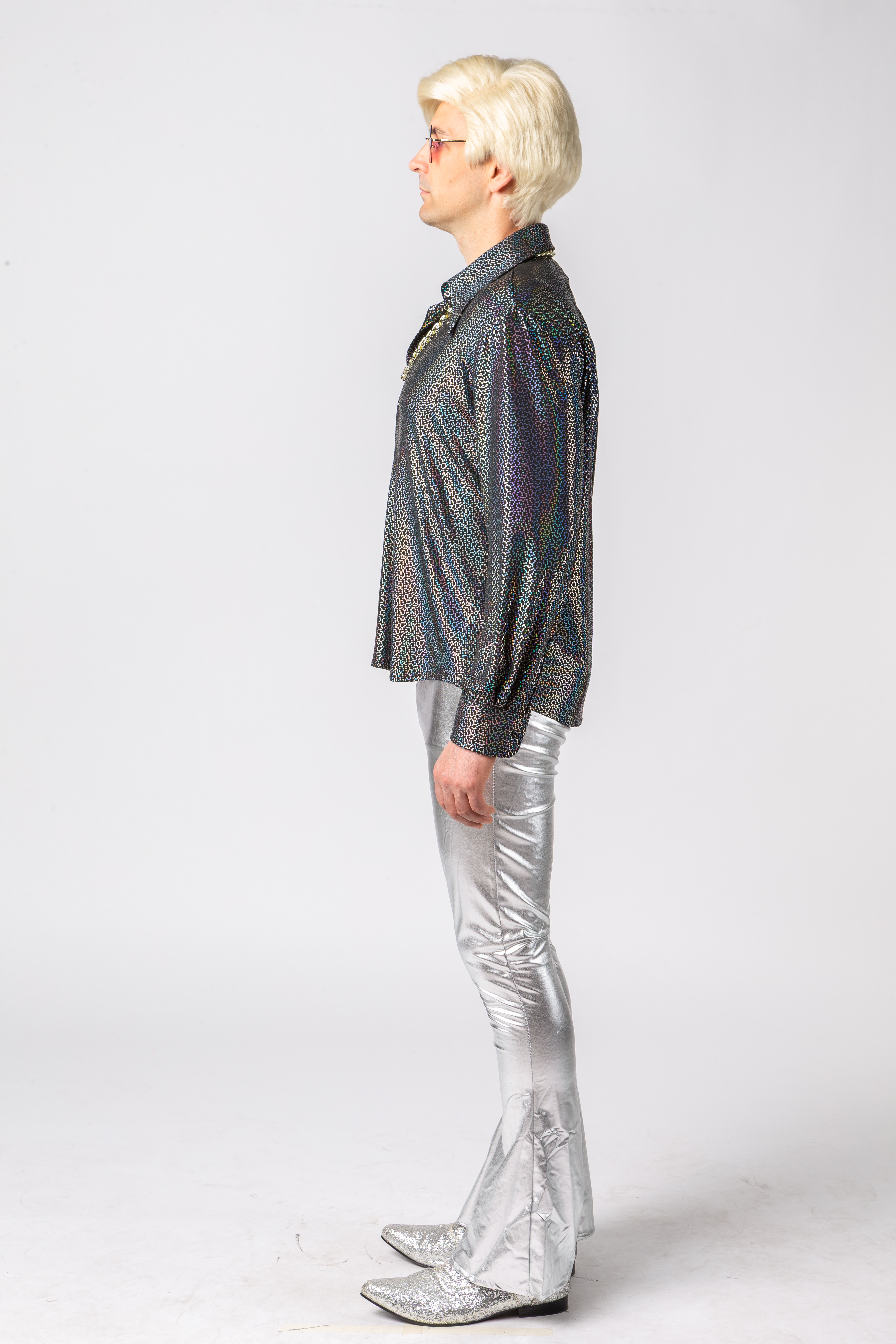 Hemd mit Glitzerdruck, silber Hemd mit Glitzerdruck, silber