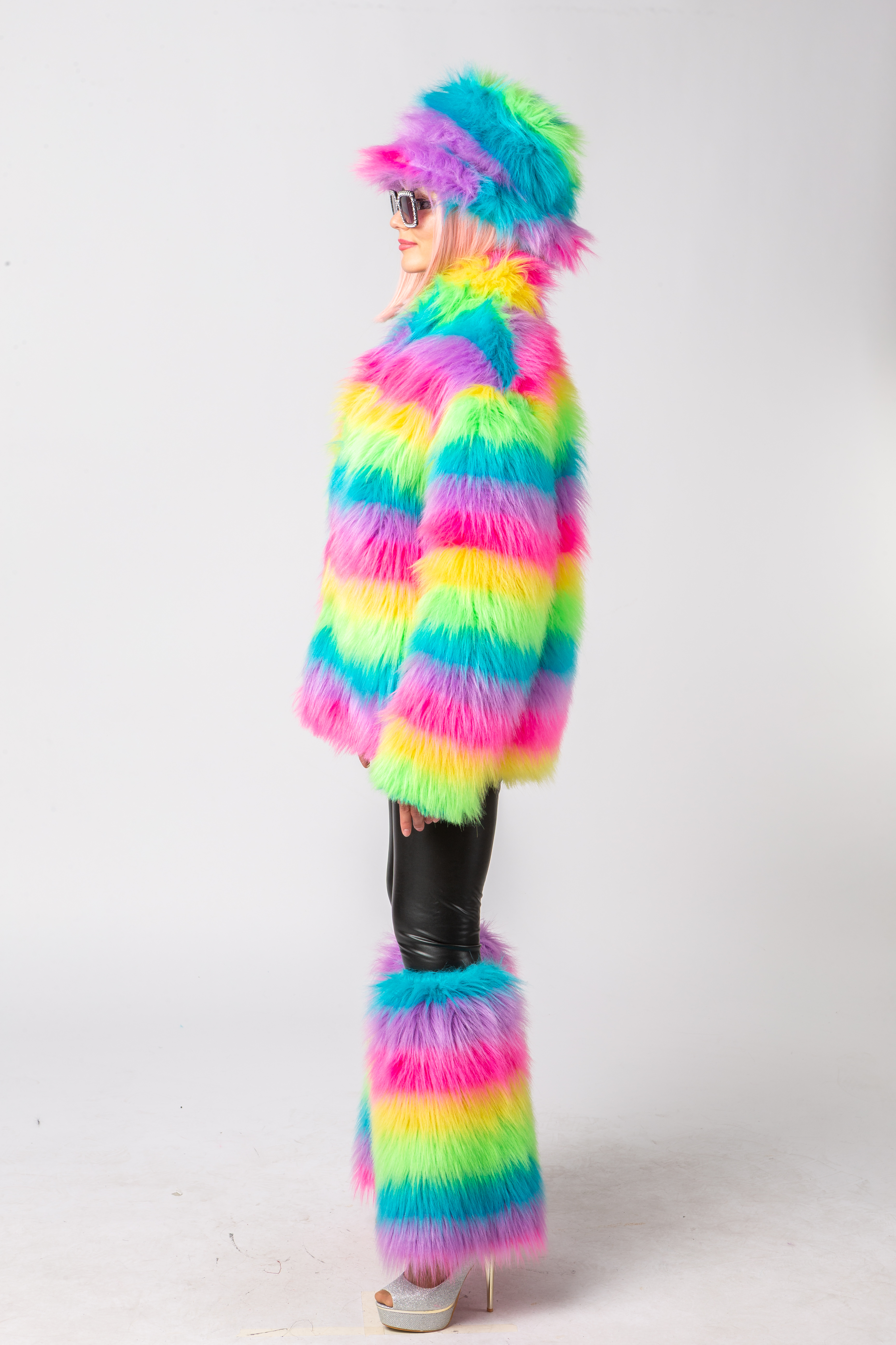 Plüsch-Jacke, langes Flor, multicolor Plüsch-Jacke, langes Flor, multicolor
