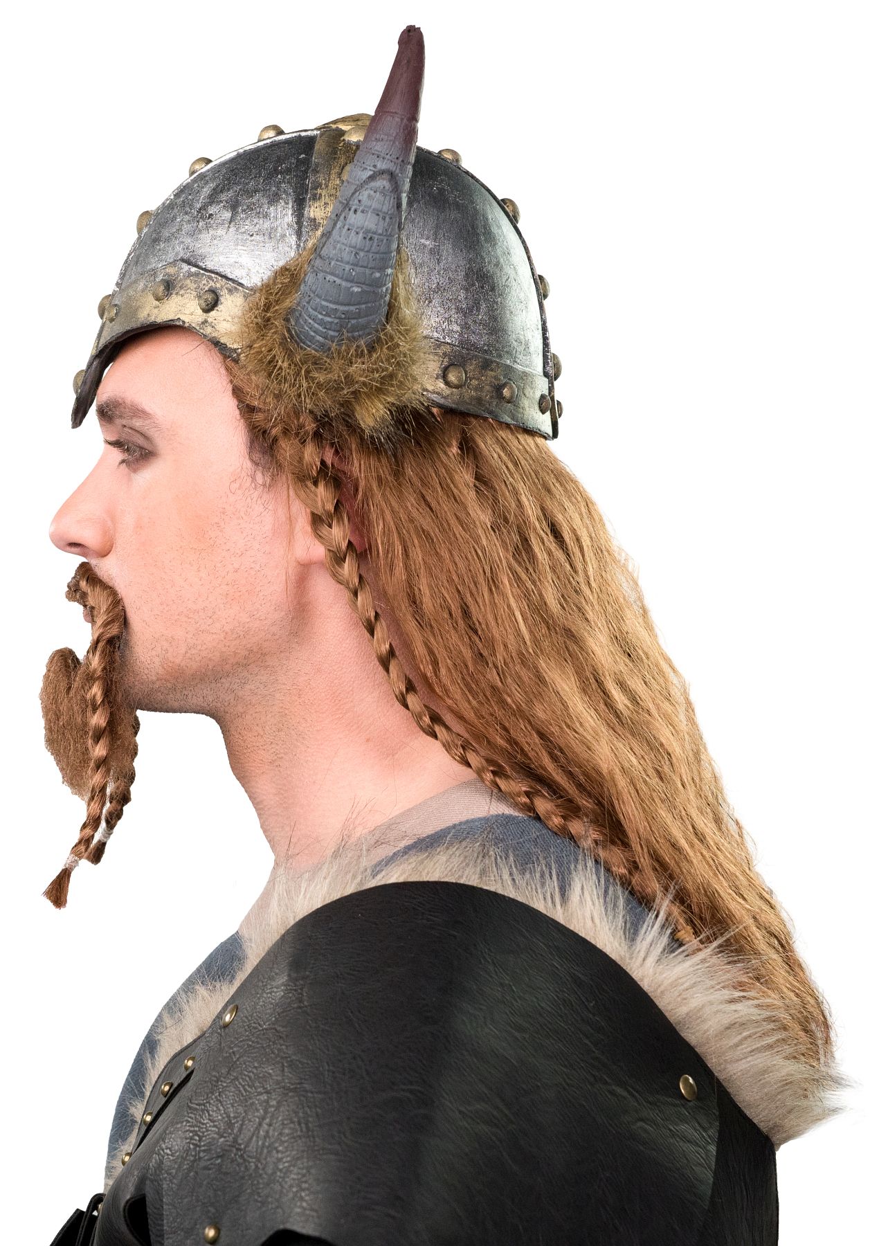 Helm Wikinger mit Fellbesatz Helm Wikinger mit Fellbesatz