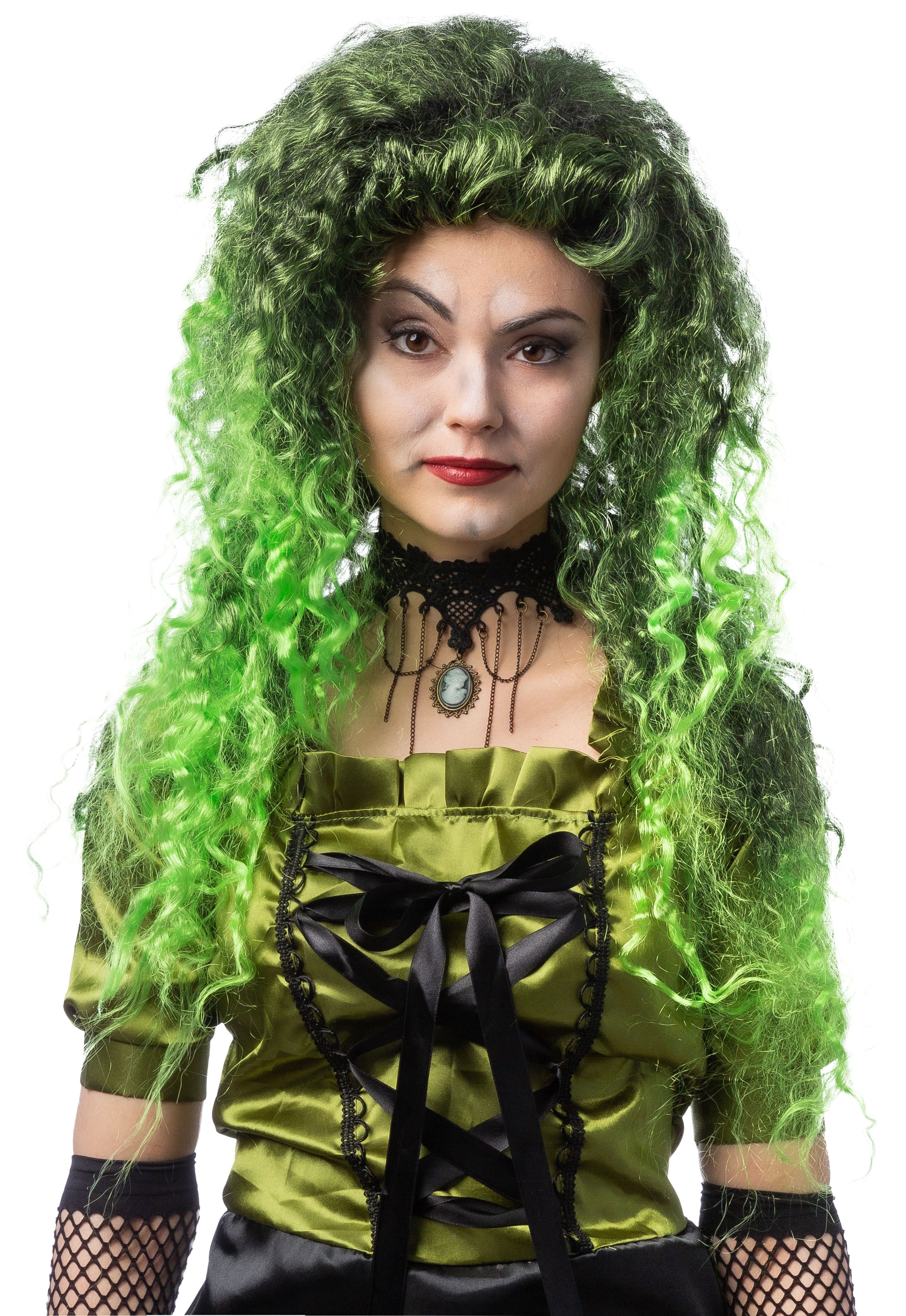 Hexe Walburga, grün-schwarz 