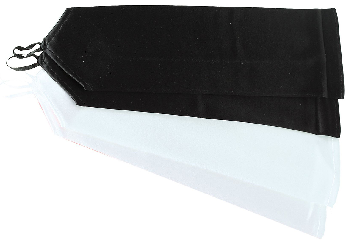 Satin Handschuhe fingerlos, weiß