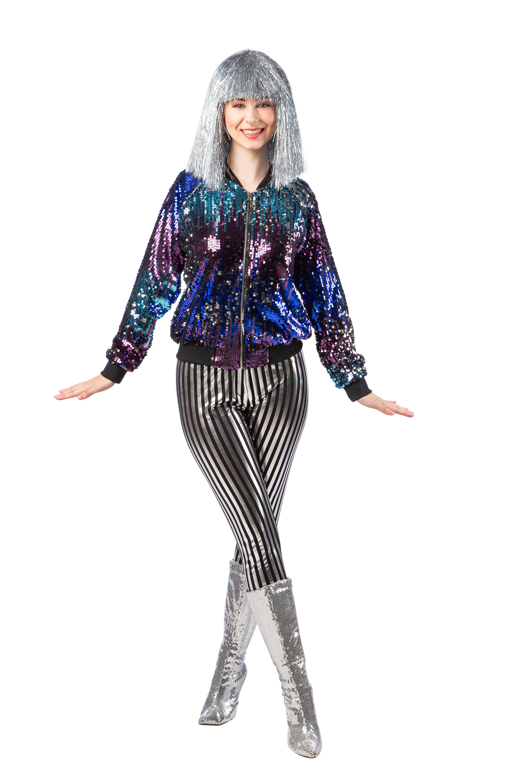 Paillettenjacke Disco blau/lila 38/40 Paillettenjacke Disco blau/lila 38/40