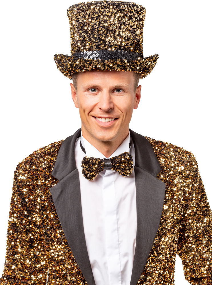 Zylinder Pailletten, gold Zylinder Pailletten, gold