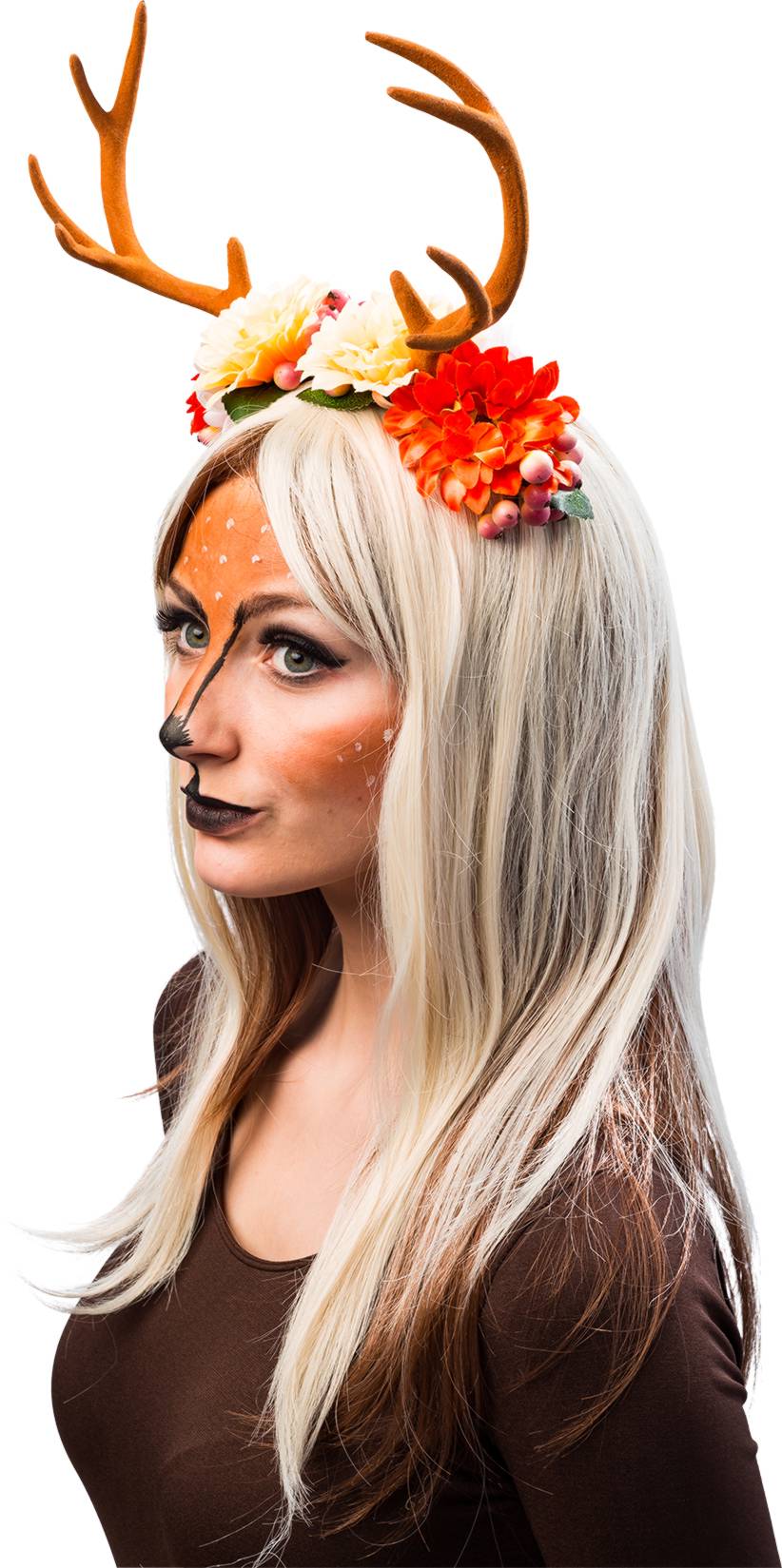 Haarreif Geweih mit bunten Blumen