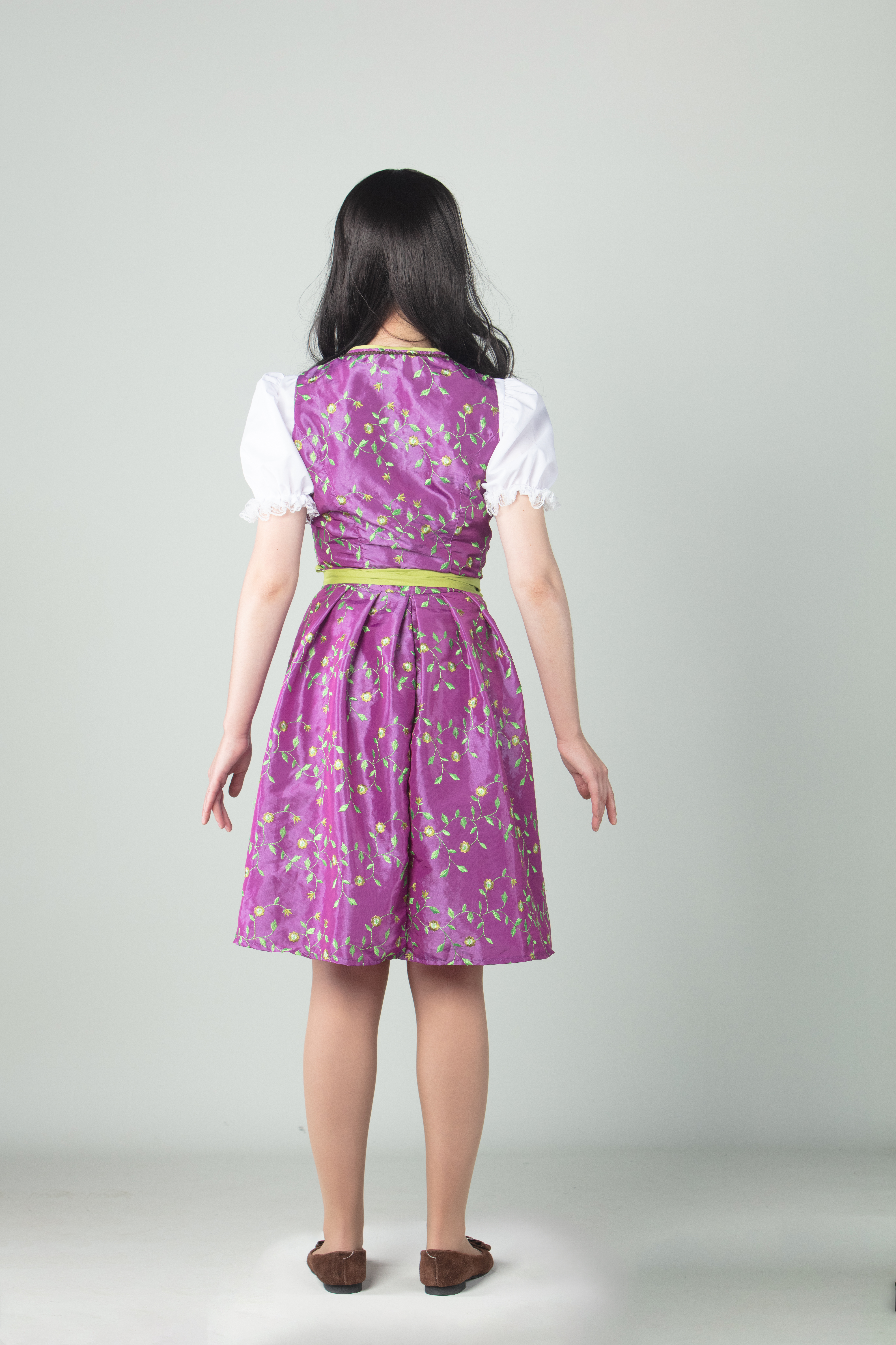 Dirndl fuchsia-limettengrün mit Schürze Dirndl fuchsia-limettengrün mit Schürze