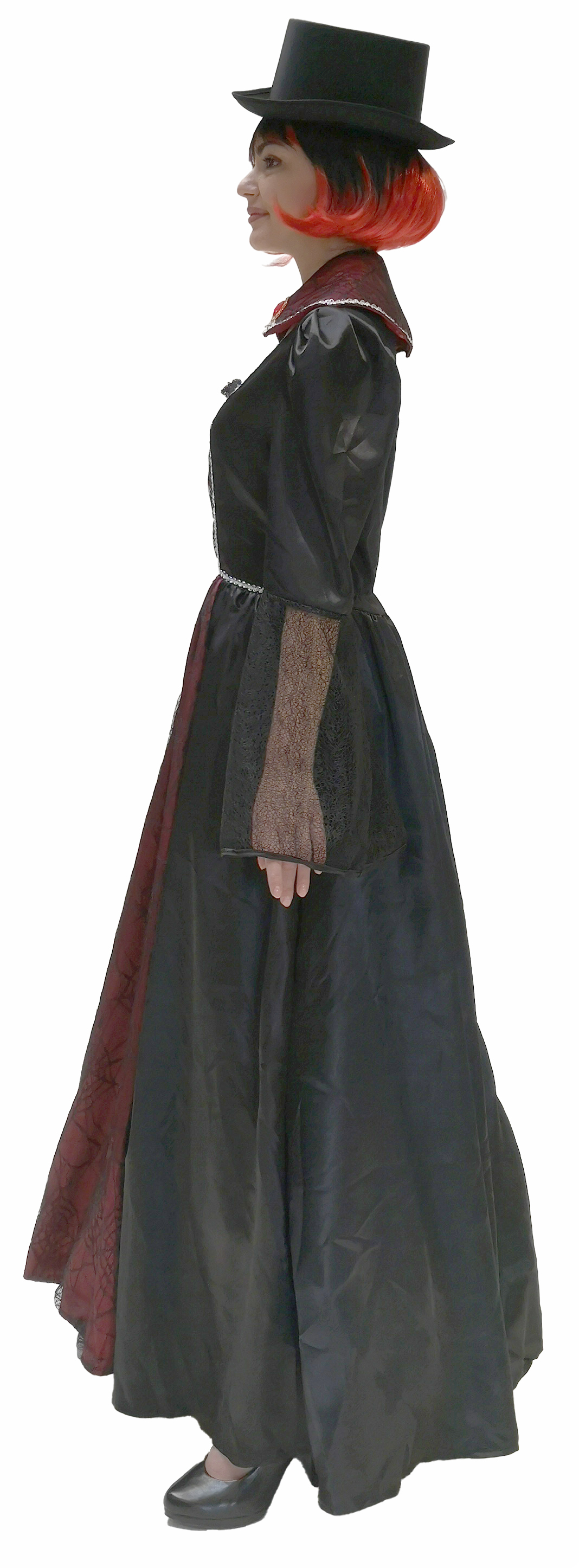 Vampirkleid schwarz-weinrot Vampirkleid schwarz-weinrot