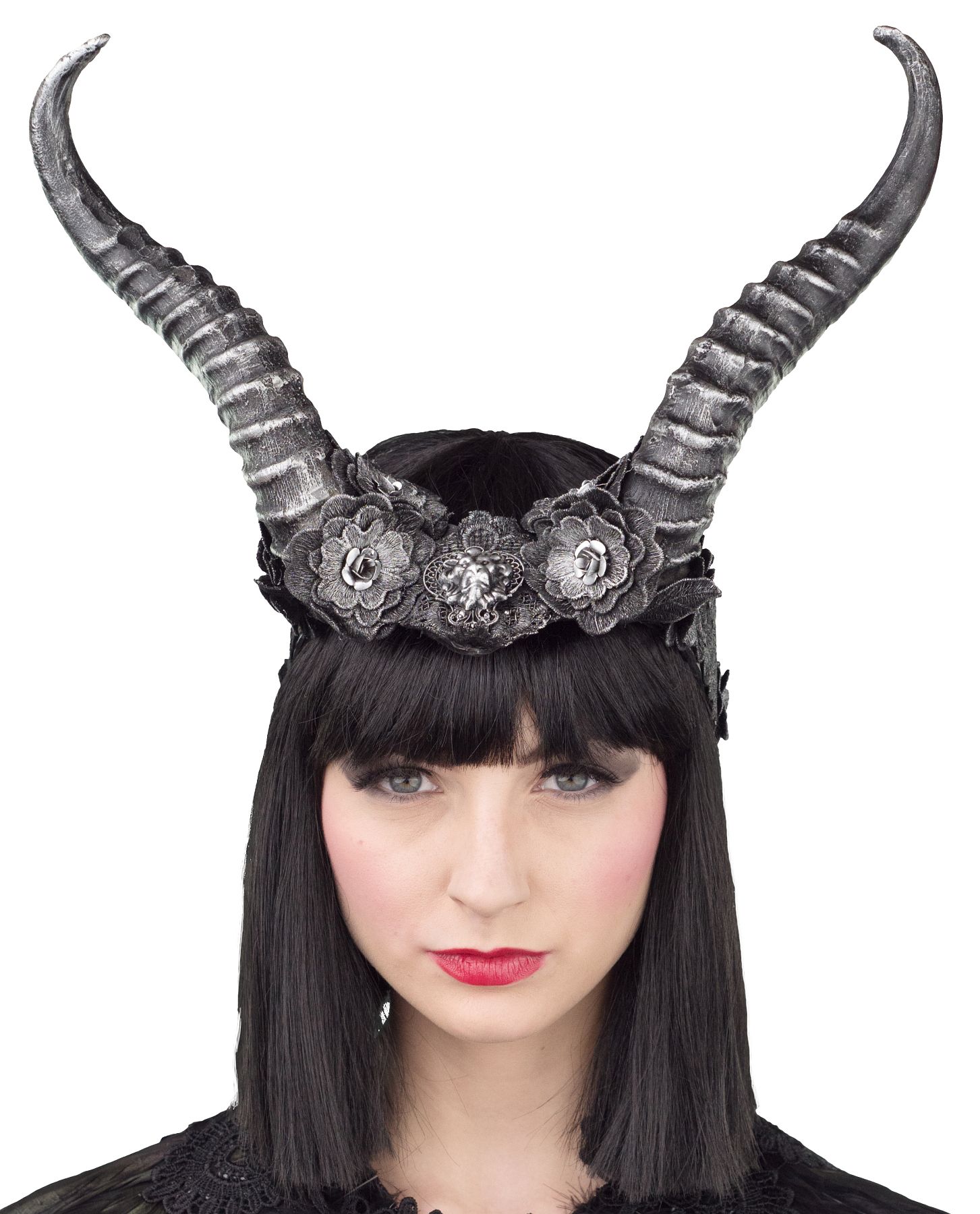 Kopfschmuck Hörner, silber
