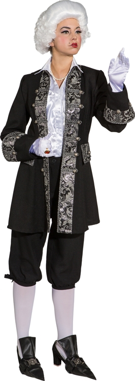 Historische Jacke de Luxe, schwarz-silber