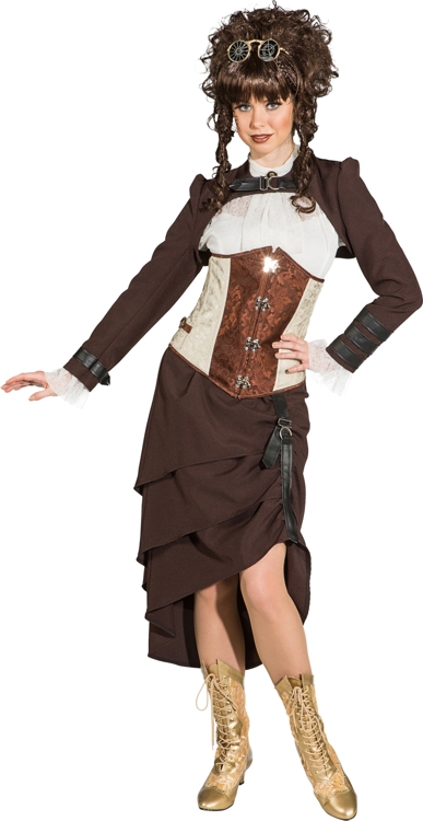 Steampunk Lagenrock, braun