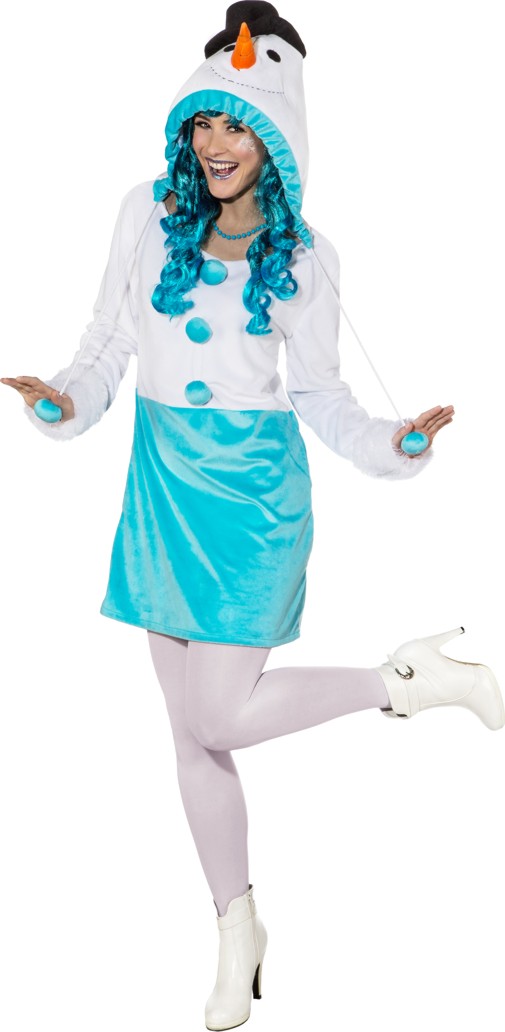 Kleid Schneefrau, weiß-türkis