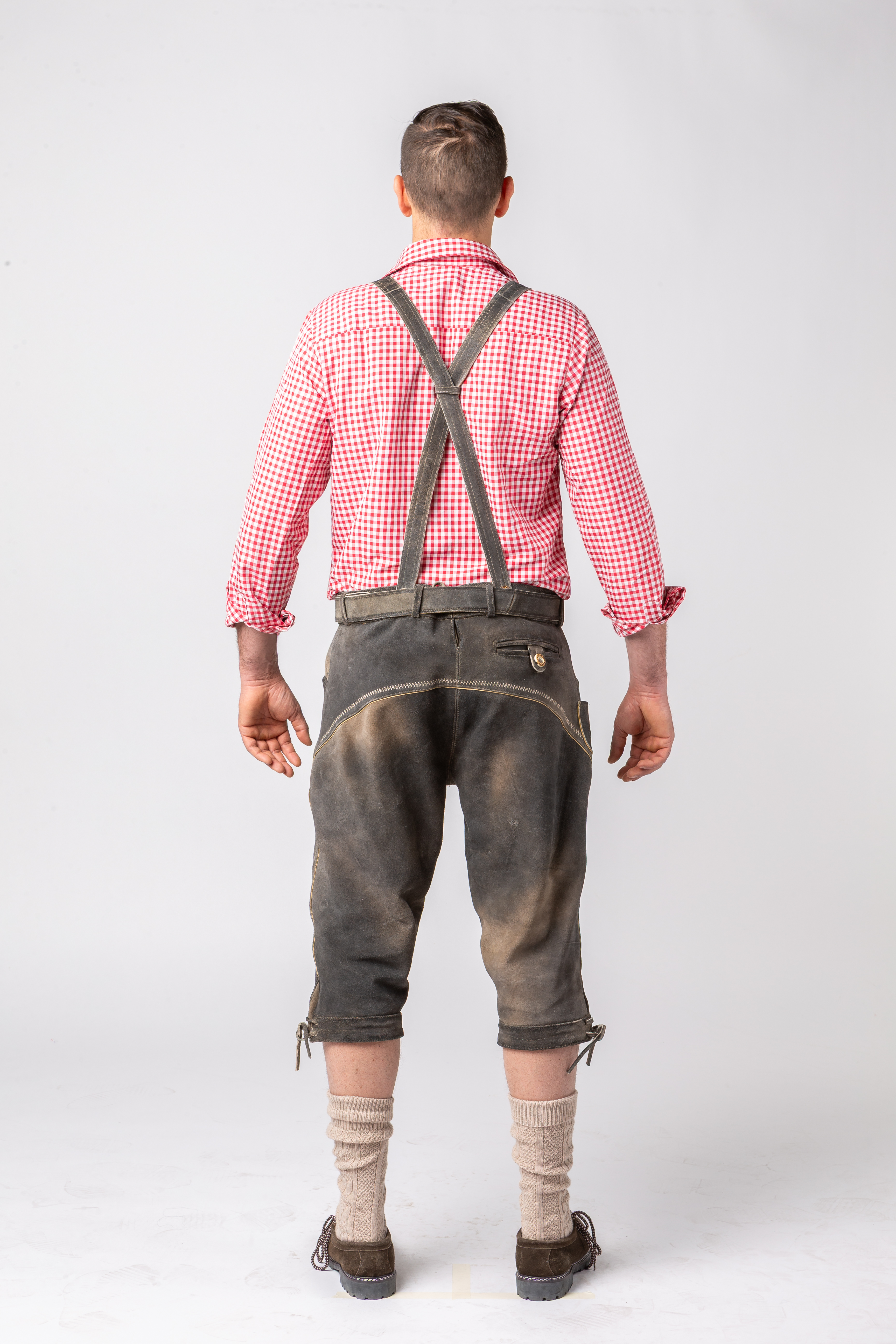 Kniebundlederhose Rindsleder, steingrau Kniebundlederhose Rindsleder, steingrau