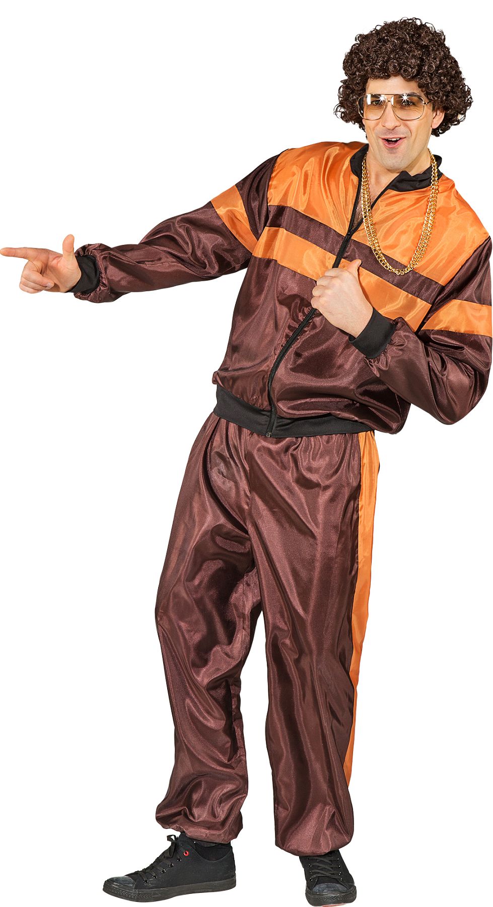 Jogginganzug, braun-orange