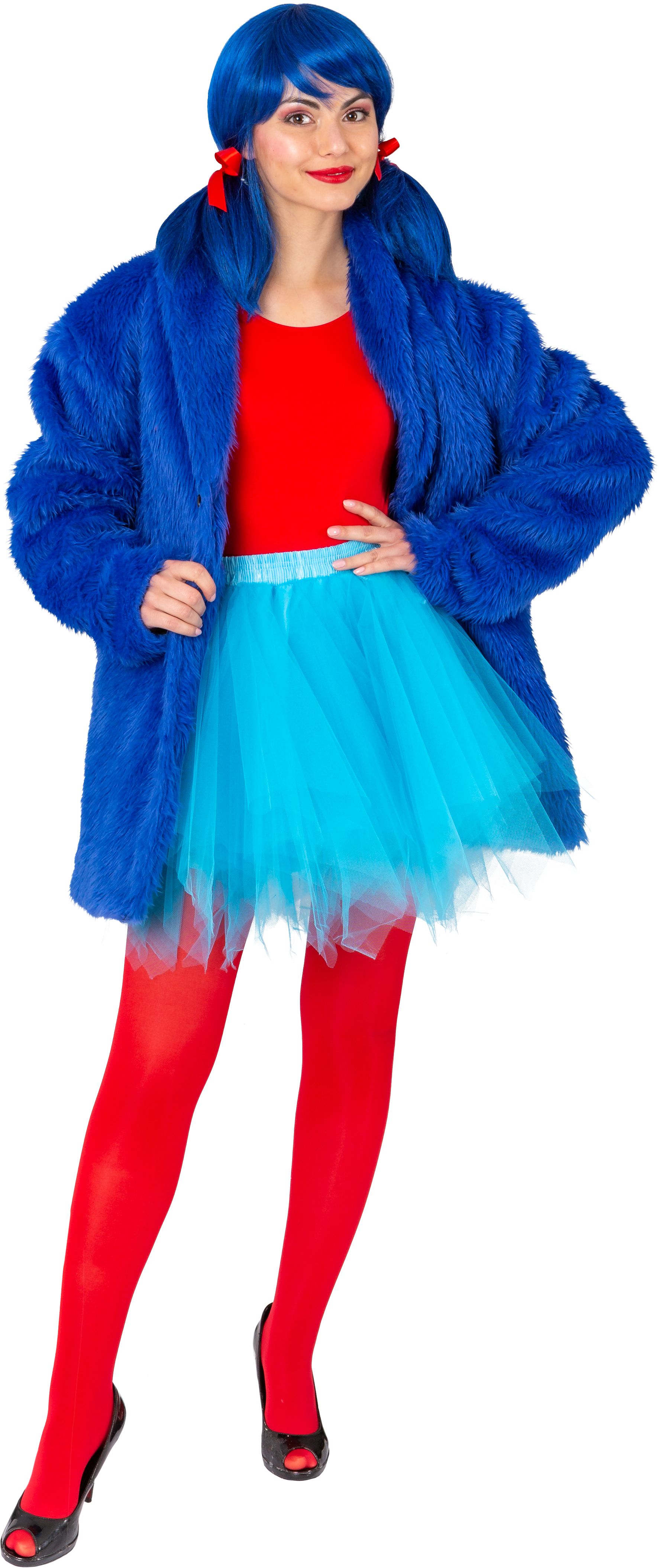 Plüsch-Jacke, blau, XXL