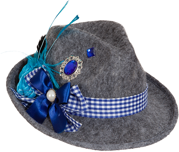 Trachtenhut, grau-blau