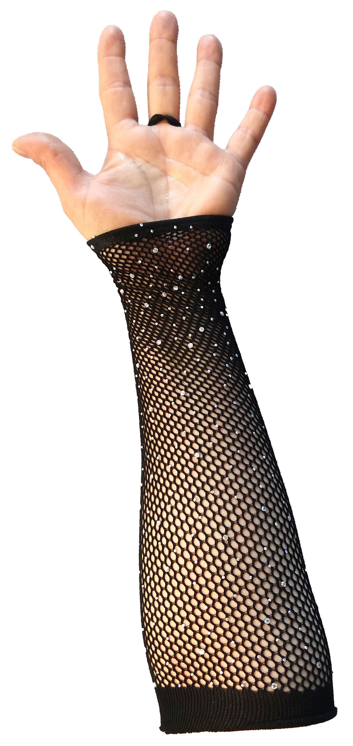 Netzhandschuhe Strass, Schwarz Netzhandschuhe Strass, Schwarz