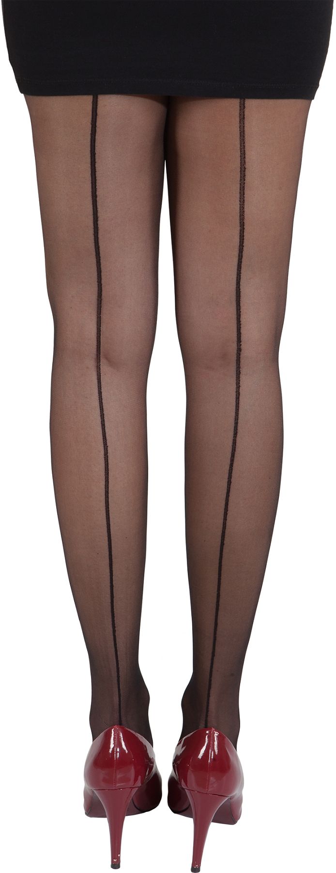 Strumpfhose mit Naht, schwarz