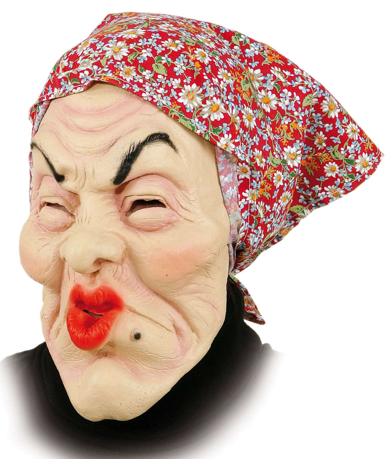 Maske Alte Frau mit Kopftuch