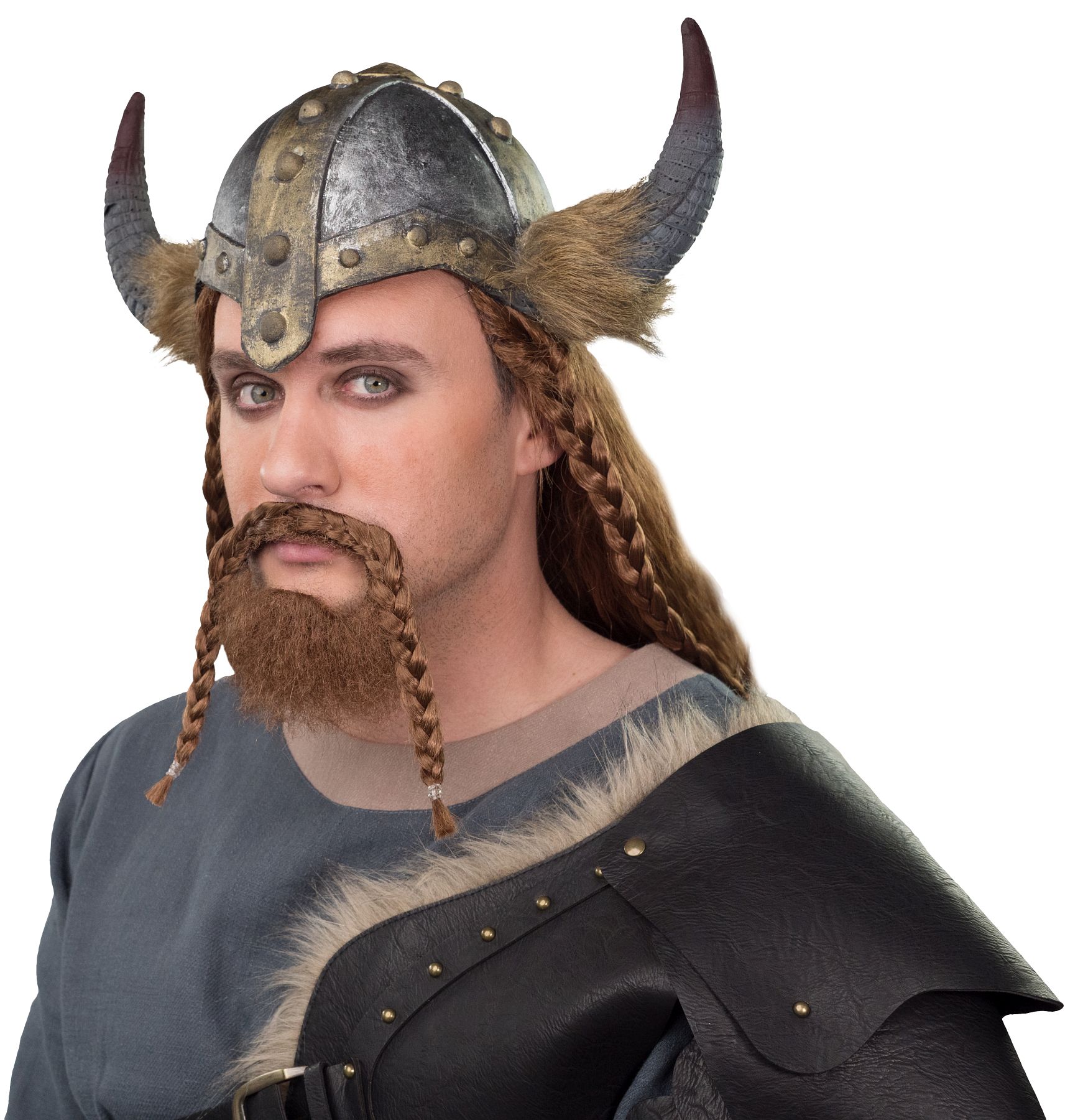 Helm Wikinger mit Fellbesatz