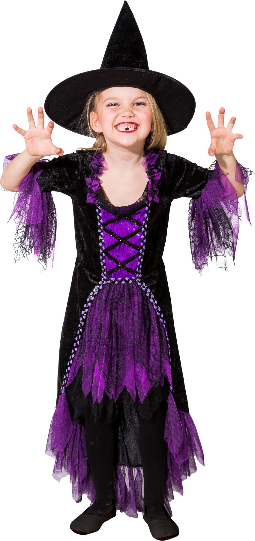 Hexenkleid lila mit Hut