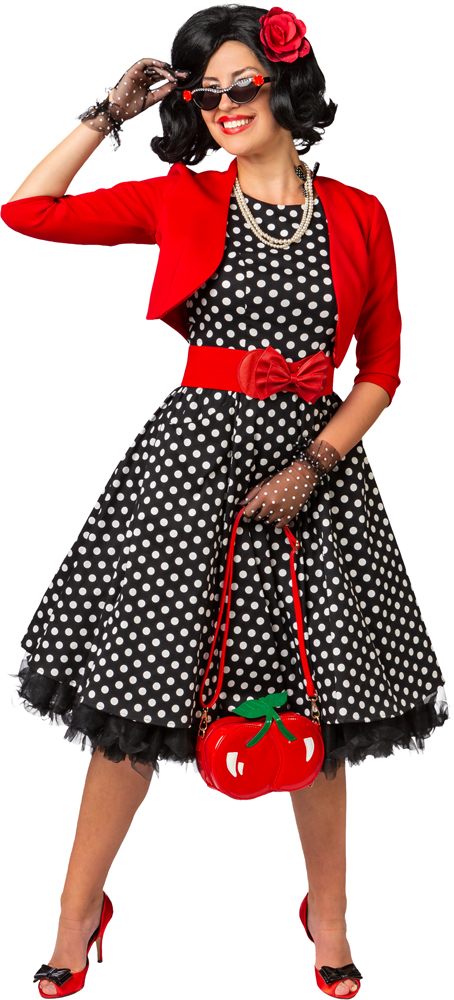 Kleid Rockabilly, schwarz/weiß gepunktet Kleid Rockabilly, schwarz/weiß gepunktet