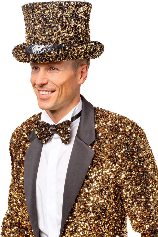 Zylinder Pailletten, gold Zylinder Pailletten, gold