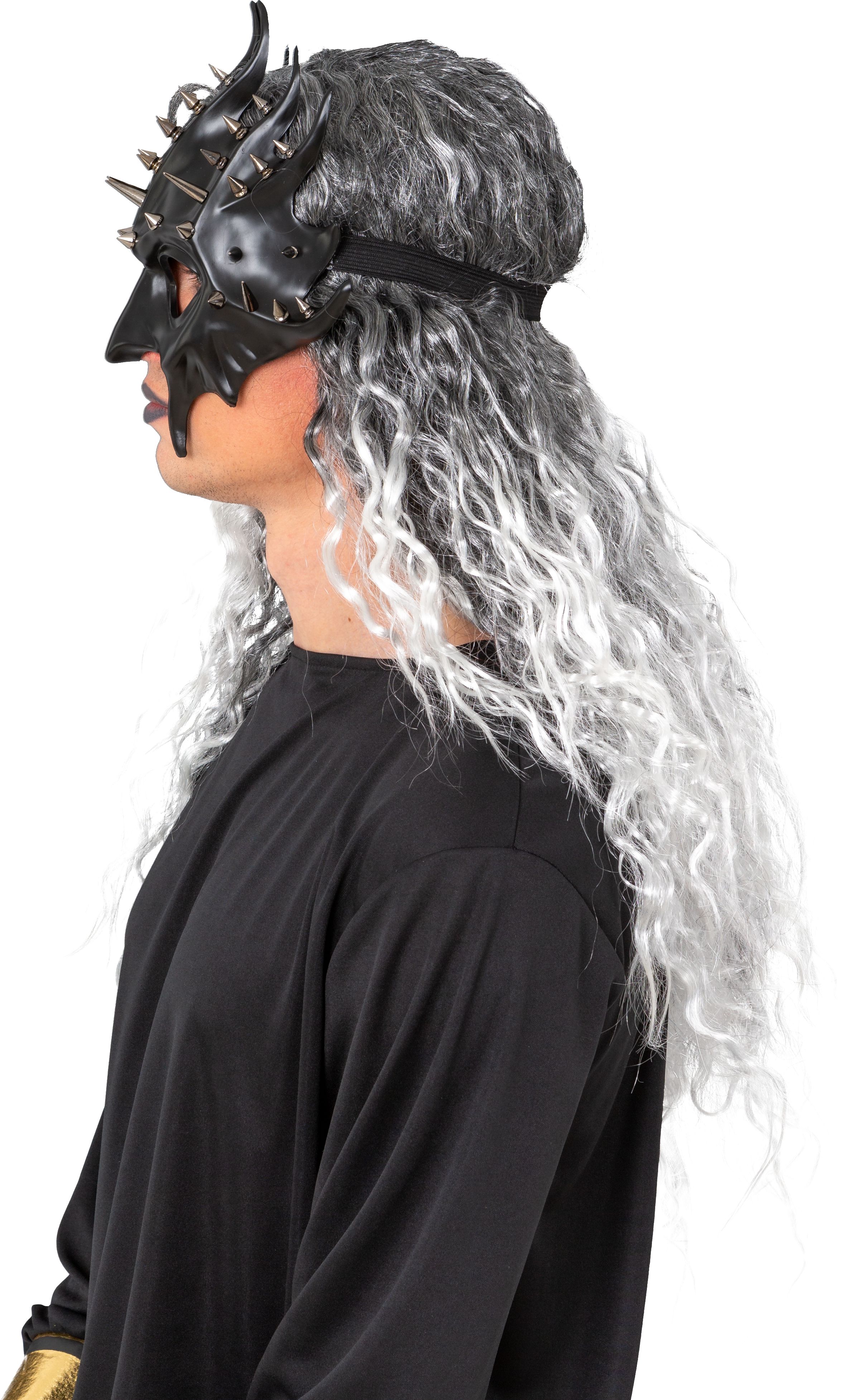 Halbmaske schwarz mit Nieten Halbmaske schwarz mit Nieten