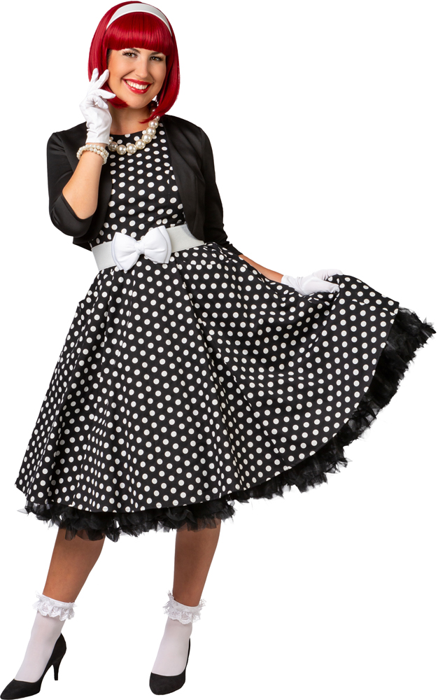 Kleid Rockabilly, schwarz/weiß gepunktet Kleid Rockabilly, schwarz/weiß gepunktet