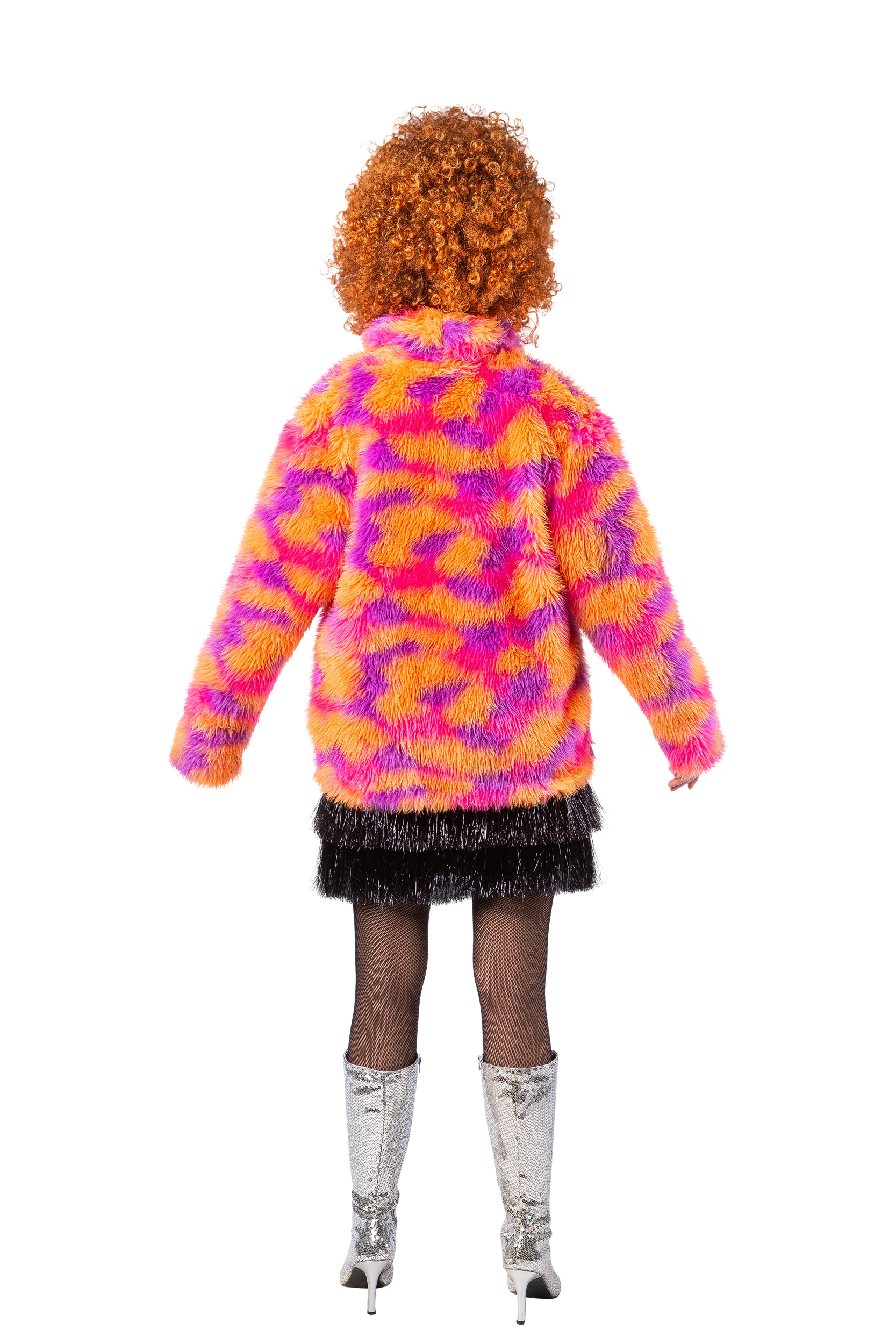 Plüsch-Jacke, orange/pink/lila Plüsch-Jacke, orange/pink/lila