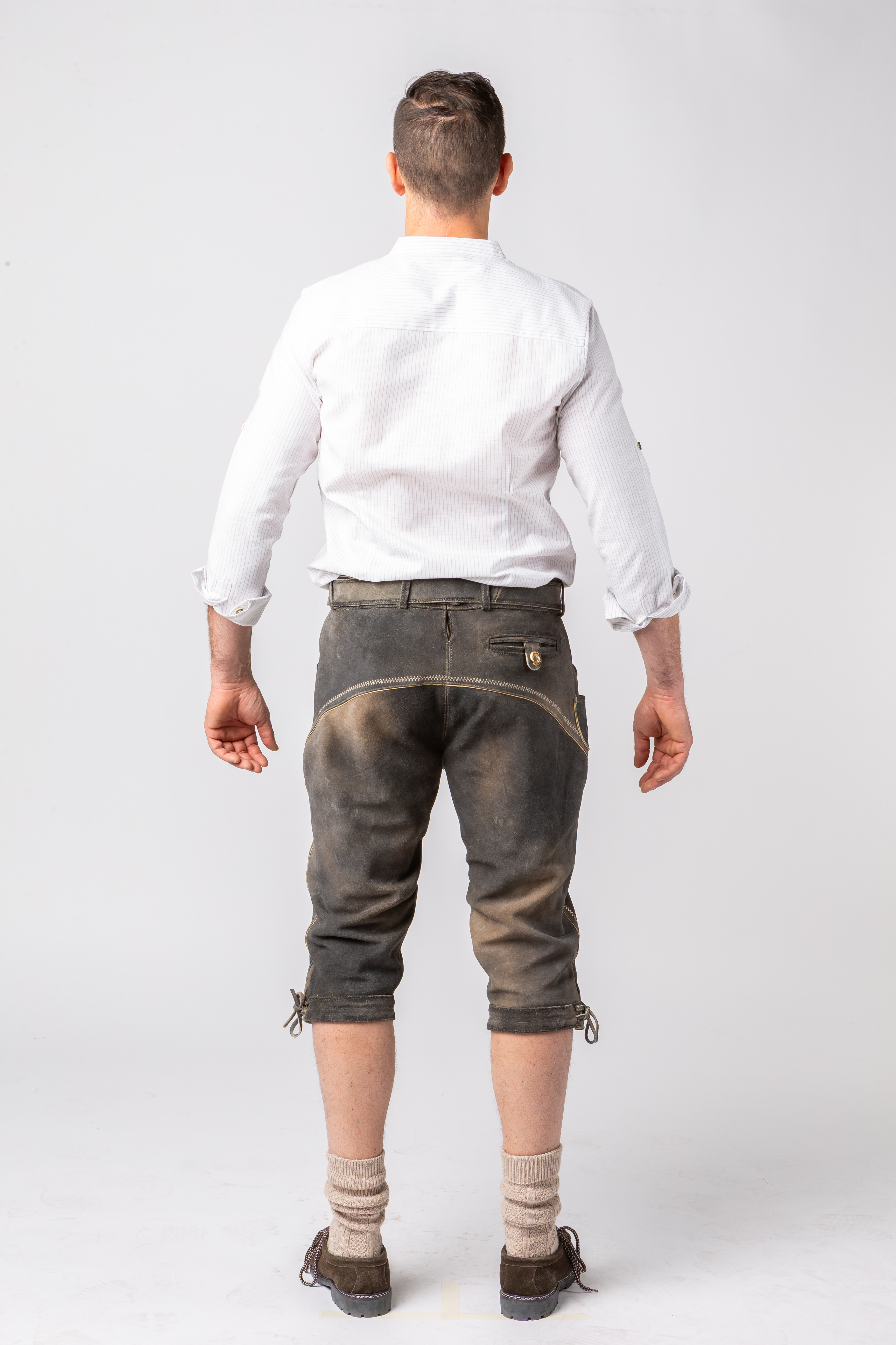 Kniebundlederhose Rindsleder, steingrau Kniebundlederhose Rindsleder, steingrau