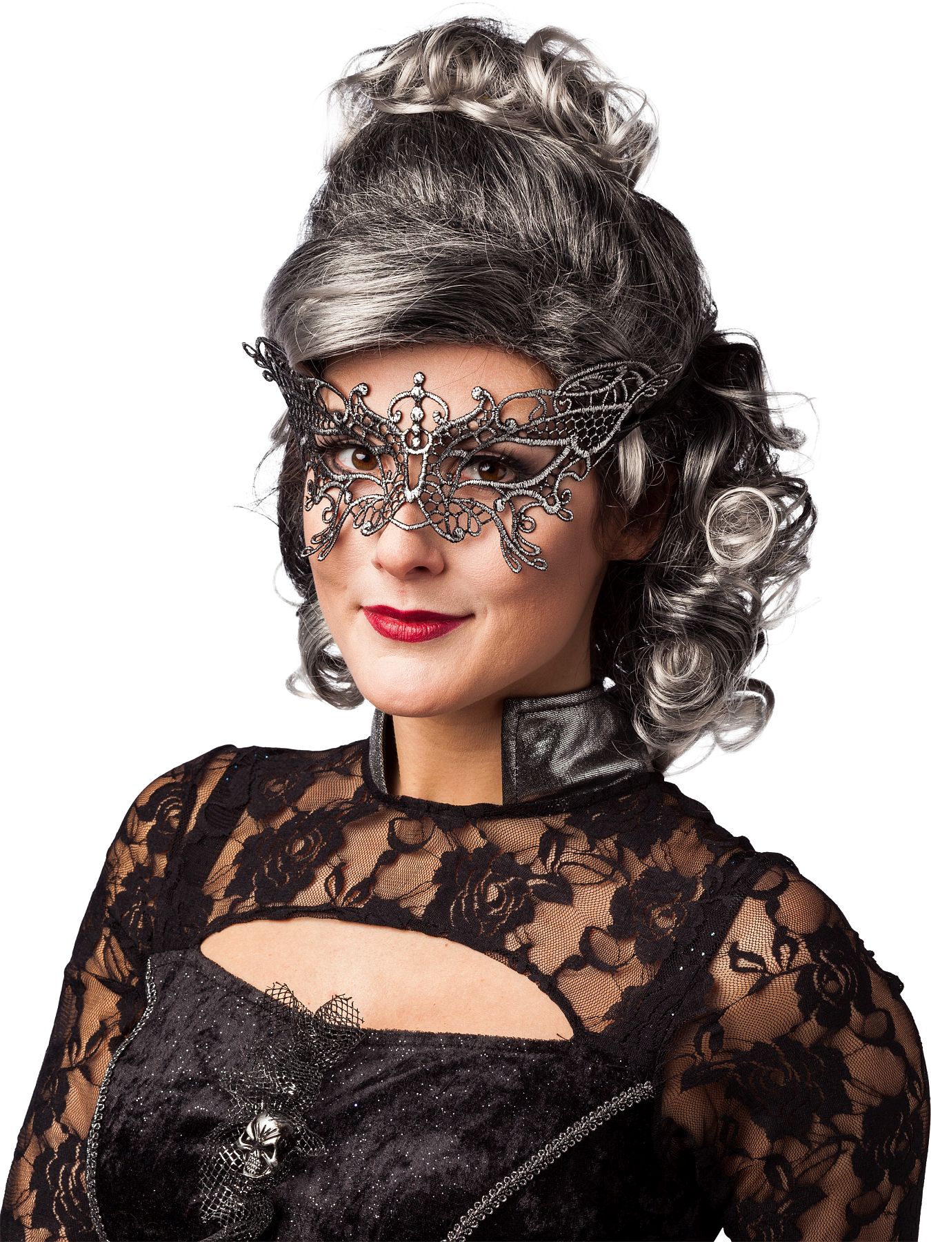 Spitzenmaske Schmetterling, silber