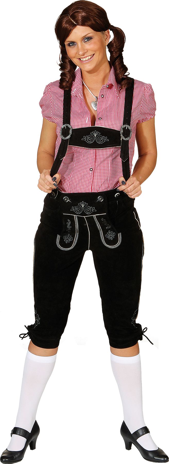 Kniebundlederhose, schwarz   
