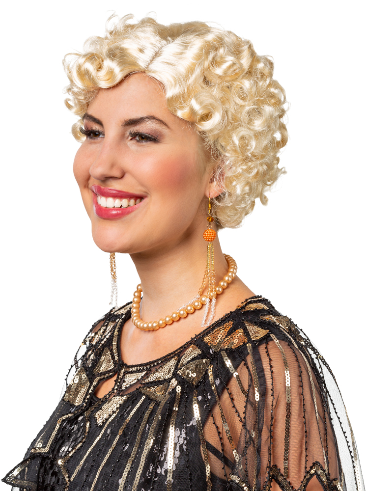 Perücke 20er finger waves, blond