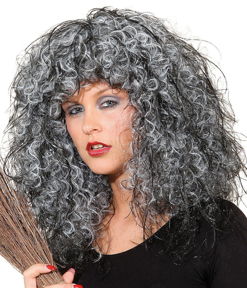 Perücke Crazy Witch, grau