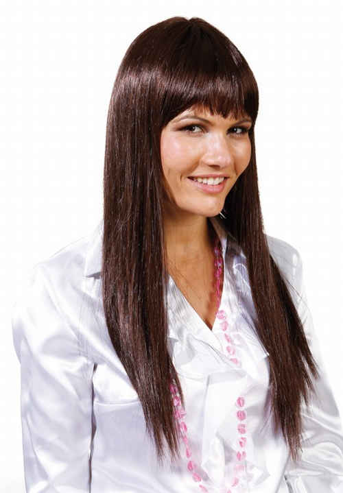Langhaar-Ponyperücke glatt, braun Langhaar-Ponyperücke glatt, braun