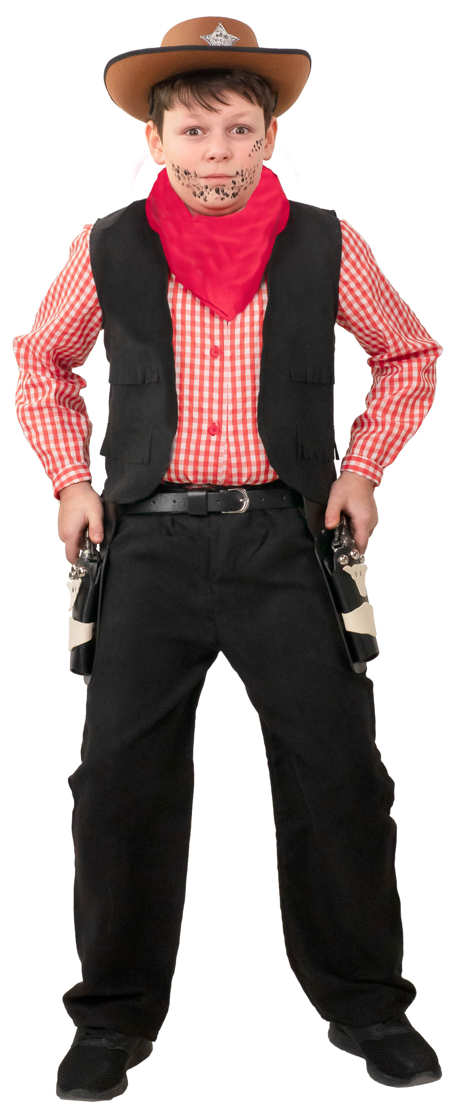 Kinderkostüm Cowboy 4-teilig, schwarz