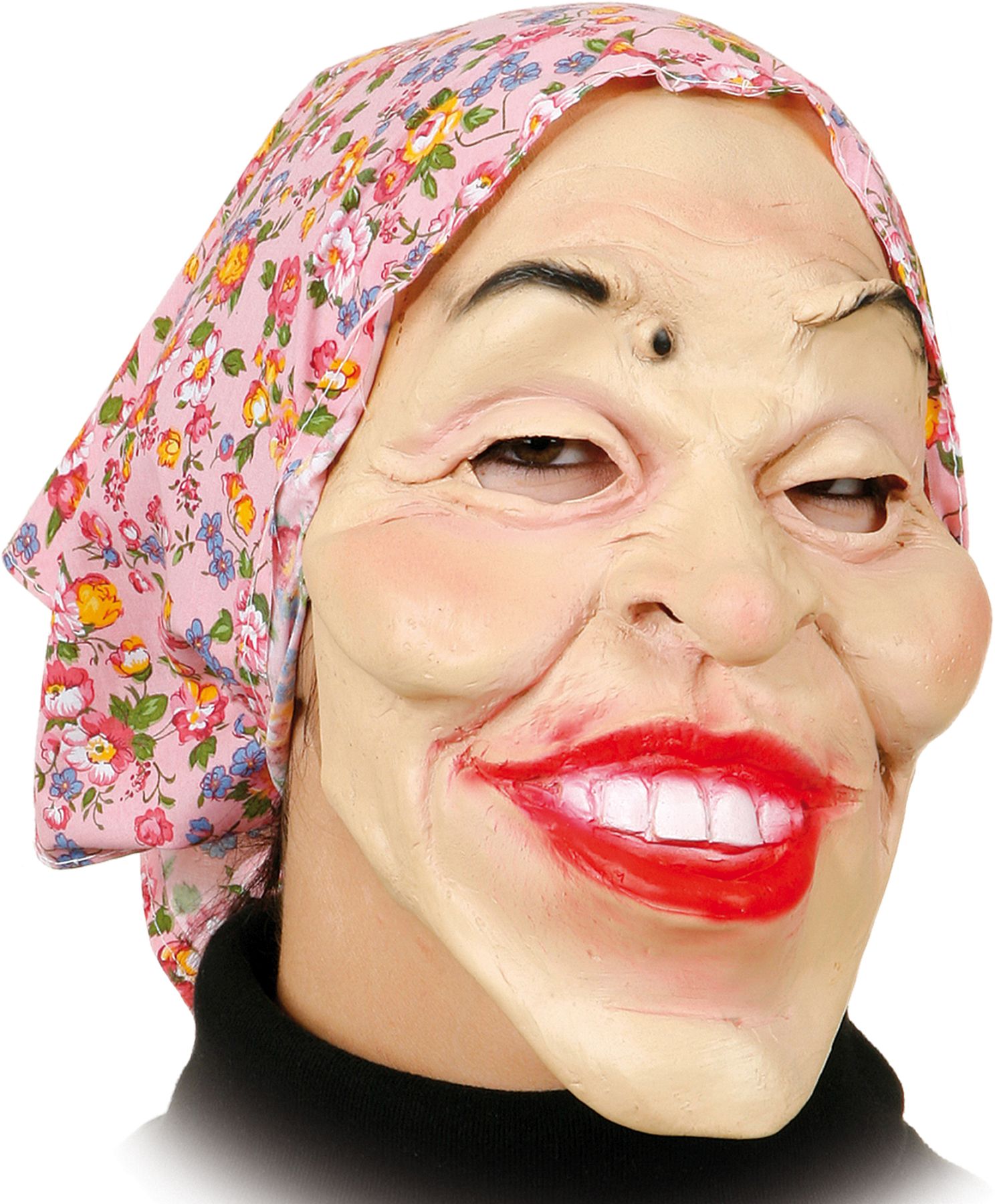 Maske Alte Frau mit Kopftuch