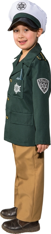 Polizist grün mit Mütze Polizist grün mit Mütze