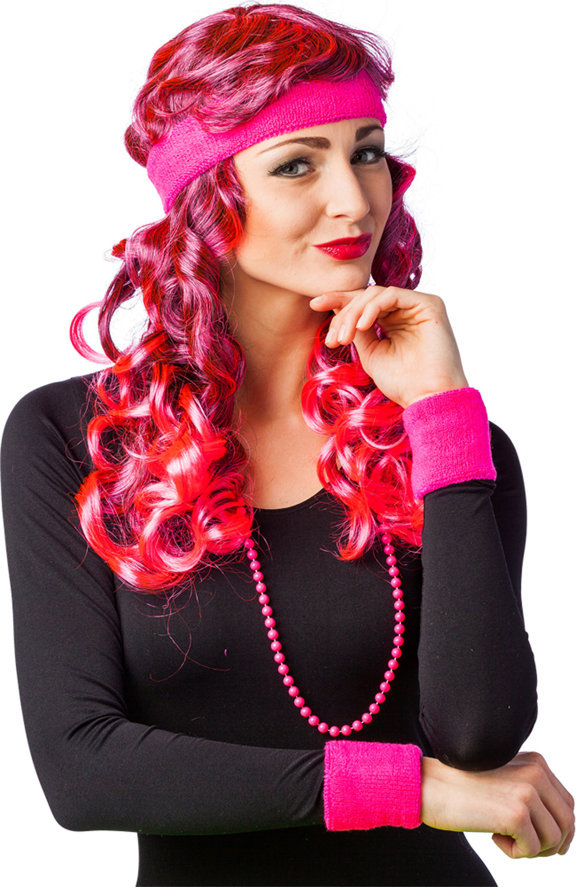 Set Schweißbänder, neonpink Set Schweißbänder, neonpink
